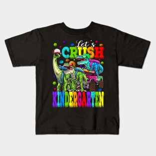 Let's Crush Kindergarten Monster Truck Dinosaur Back To School Kids T-Shirt